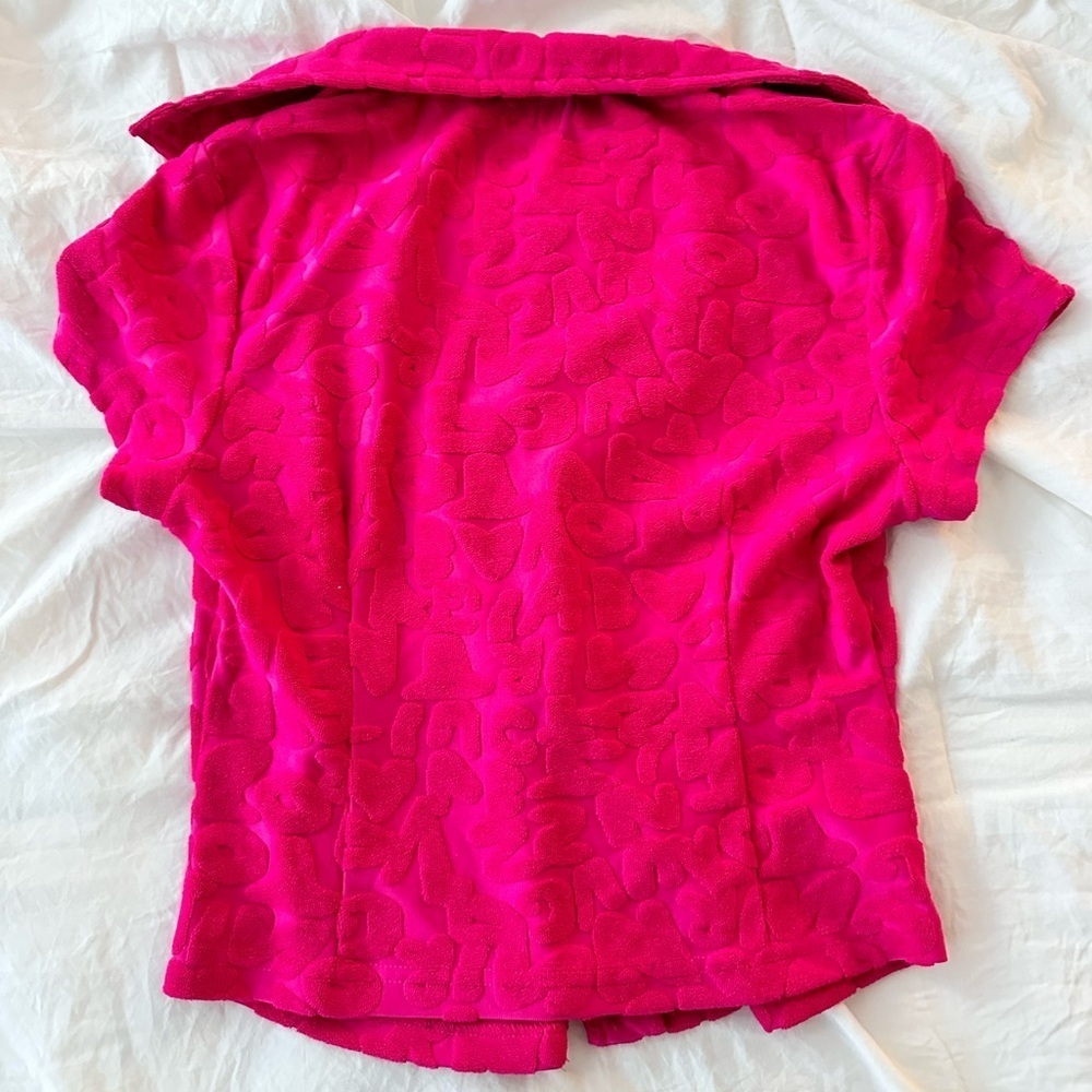 White Fox Must Have Hot Pink Terrycloth Top Size XS - Picture 8 of 8